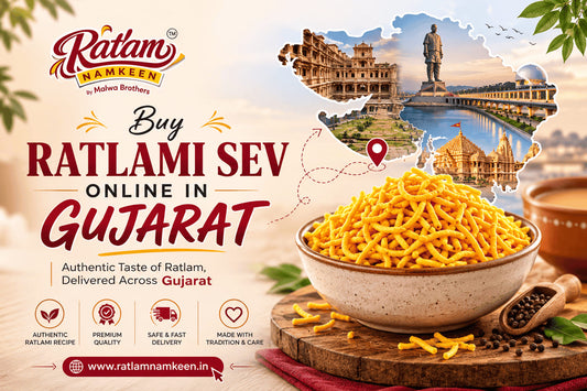 Buy Authentic Ratlami Sev Online in Gujarat – Fresh Ratlam Namkeen Delivered Across Gujarat